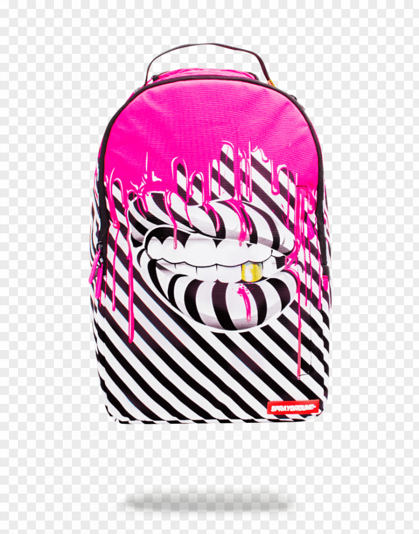 70 Billion Dollars Sprayground Backpack Zipper Lip Bag PNG