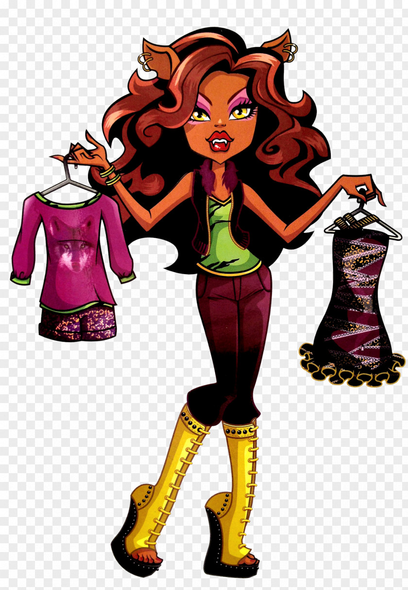 Bratz Outline Monster High: Ghouls Rule High Clawdeen Wolf Doll Frankie Stein PNG