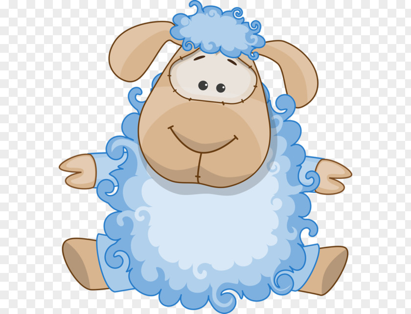 Blue Goat Sheep Cartoon Clip Art PNG