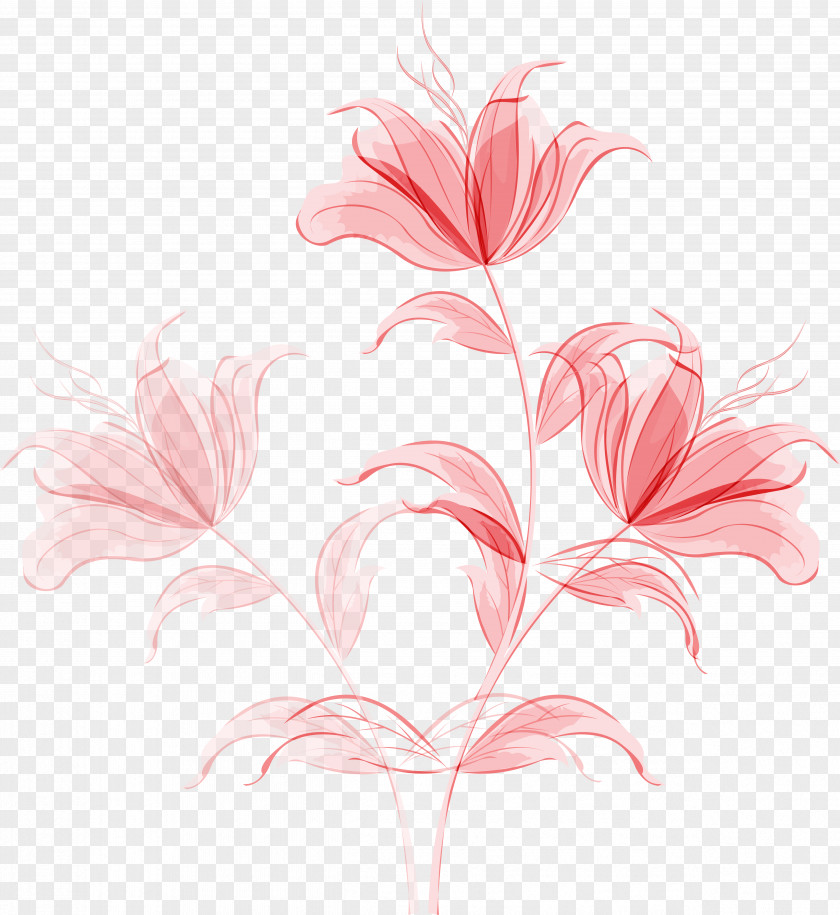 Flamingo Flower Floral Design PNG