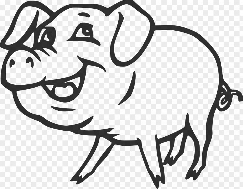 Pig Terrestrial Animal Animals Black And White Clip Art PNG