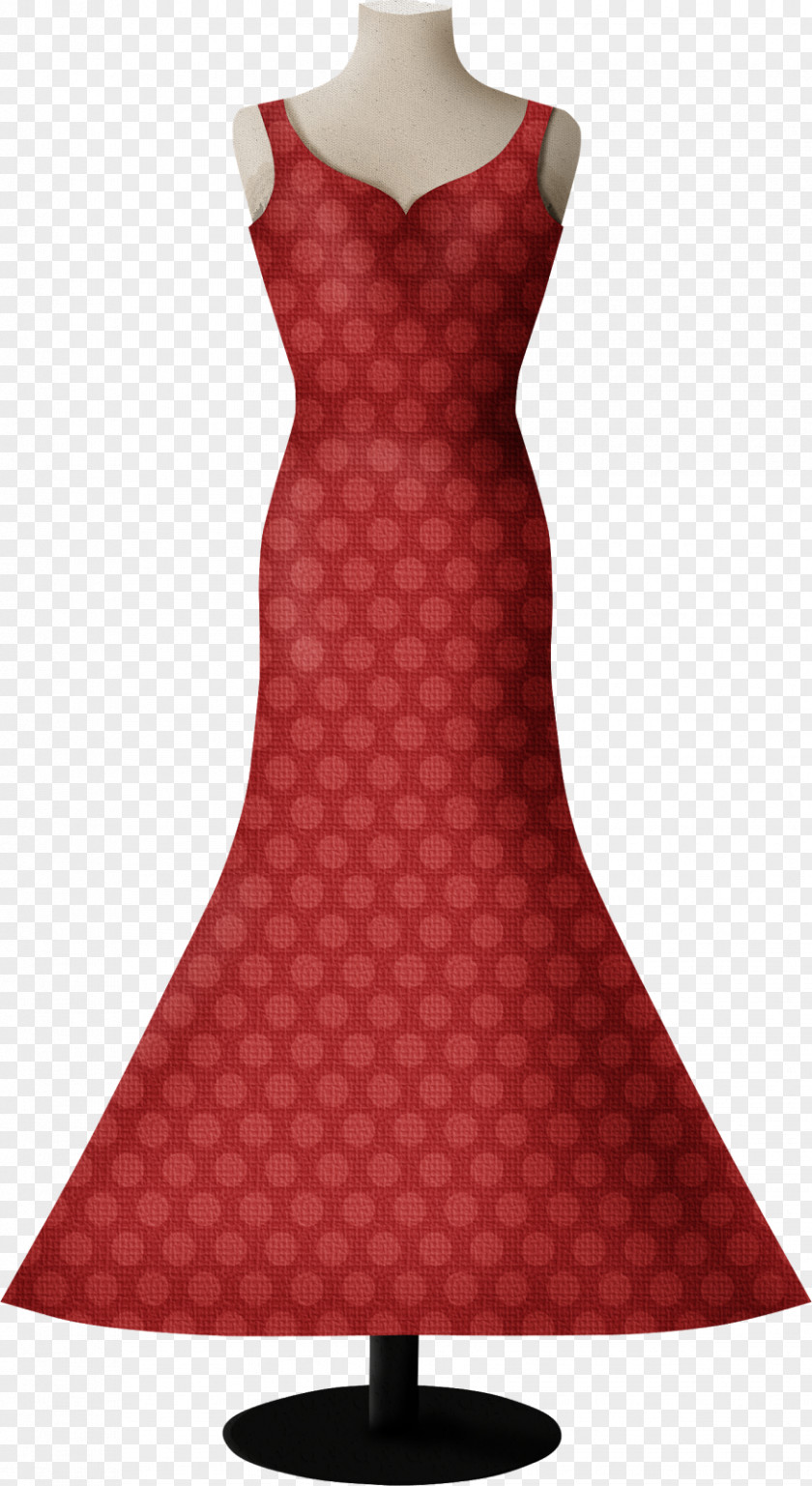 Dress Polka Dot Cocktail Gown PNG
