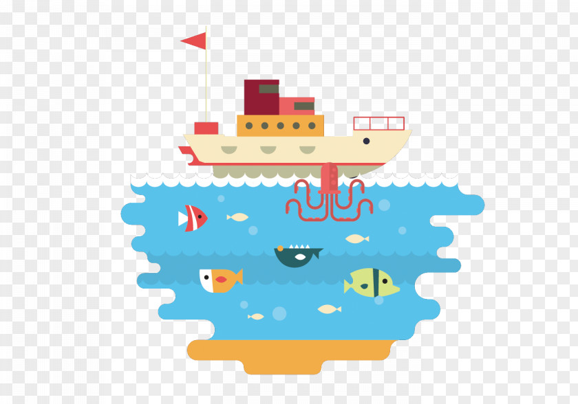 Literary Wind Ship Cartoon Sea Illustration PNG