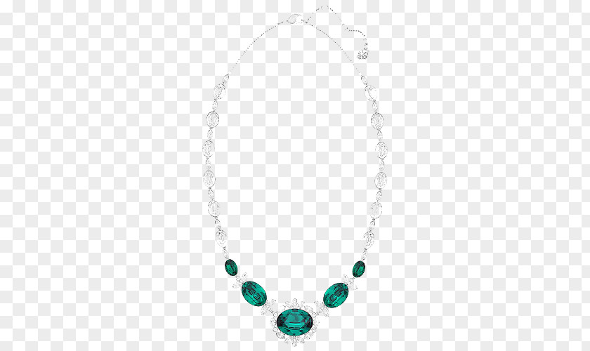 Swarovski Jewellery Women Necklace Green Line Point Angle Pattern PNG