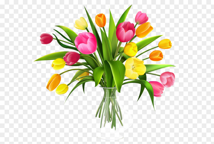 Tulip Bouquet Cliparts Flower Vase Clip Art PNG