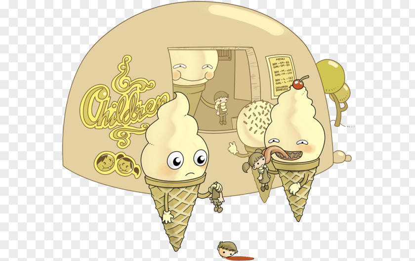 Childhood Memory Ice Cream Cones Apple Pie Cartoons PNG