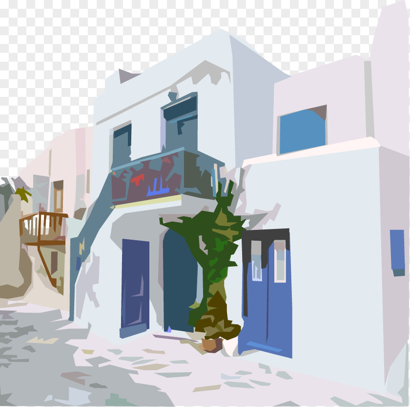 European-style Blue And White Town Hengchun Clip Art PNG