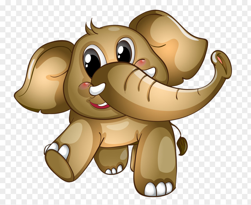Cute Little Elephant Cartoon Illustration PNG