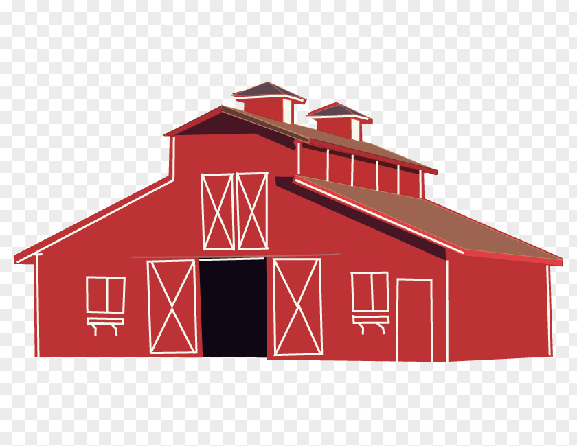 Red Warehouse Barn Farm Clip Art PNG