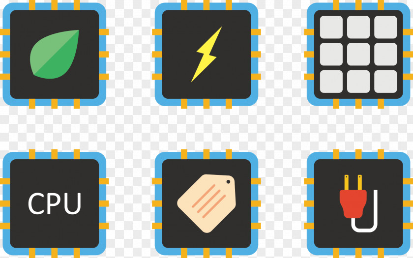 Vector Central Processor Processing Unit Icon PNG