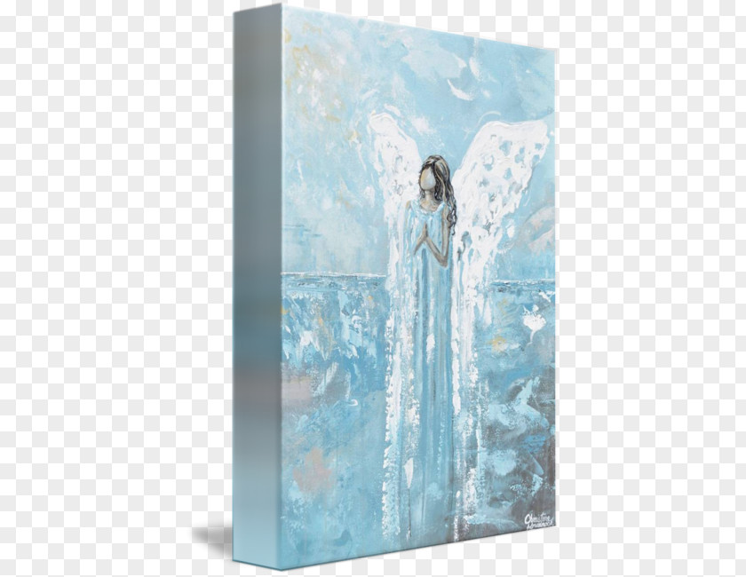 Prayer Angel Abstract Art Painting Modern Canvas Print PNG
