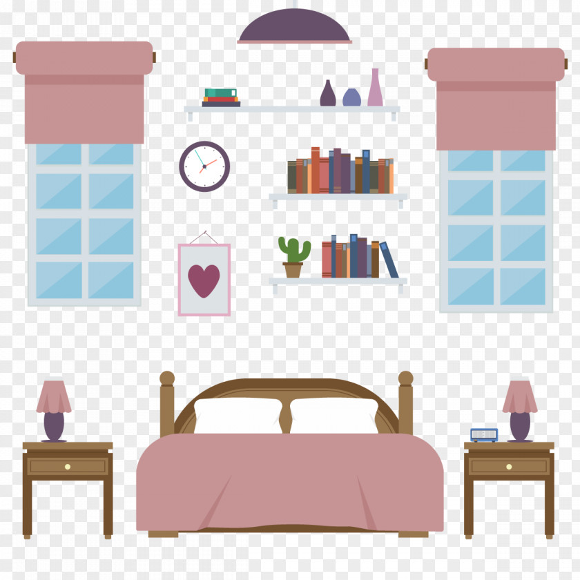 Vector Beds Bedroom Furniture Illustration PNG