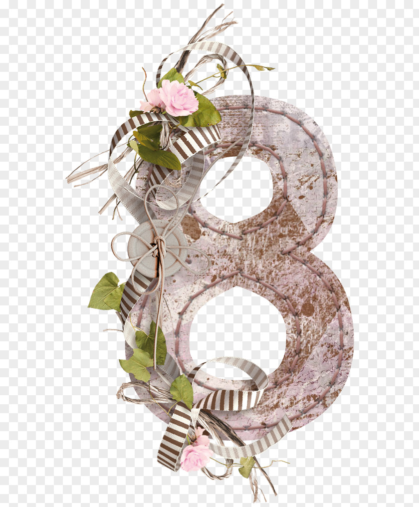 Floral Decoration Number 8 Design Adobe Illustrator Graphic PNG