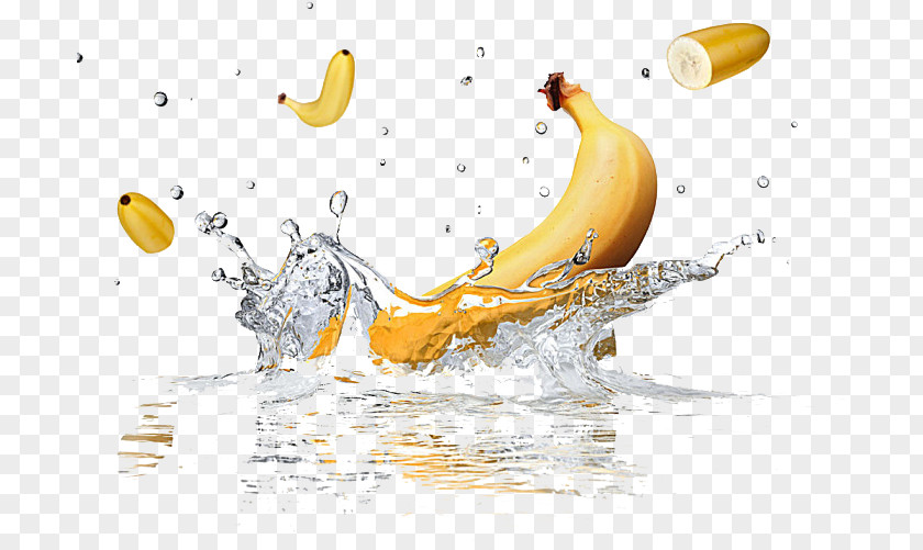 Banana Water Flavored Milk Splash PNG