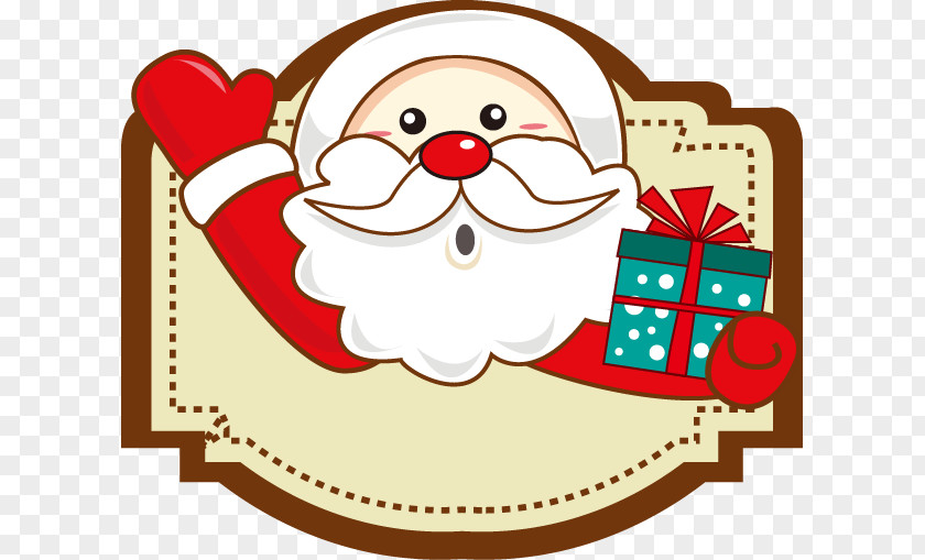 Hand Colored Santa Irregular Pattern Claus Christmas PNG