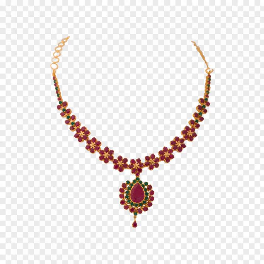 Necklace Earring Jewellery Ruby Gold PNG