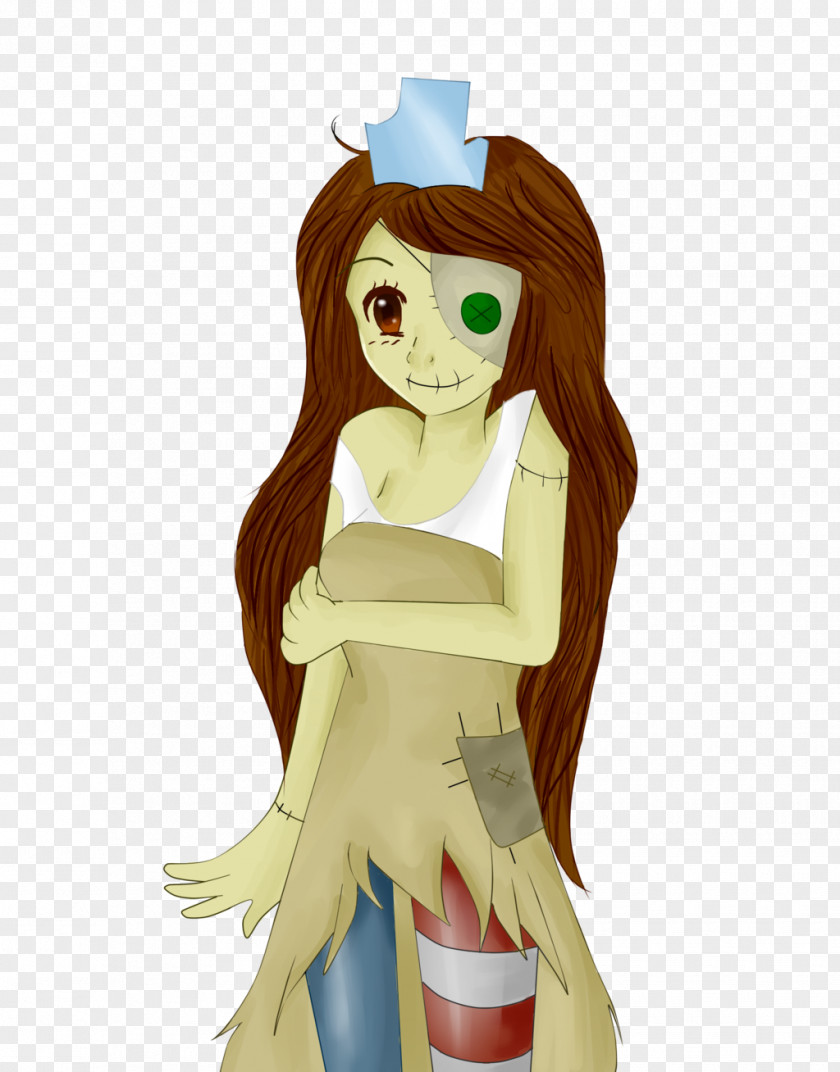 Raggedy Ann Brown Hair Cartoon Character Figurine PNG