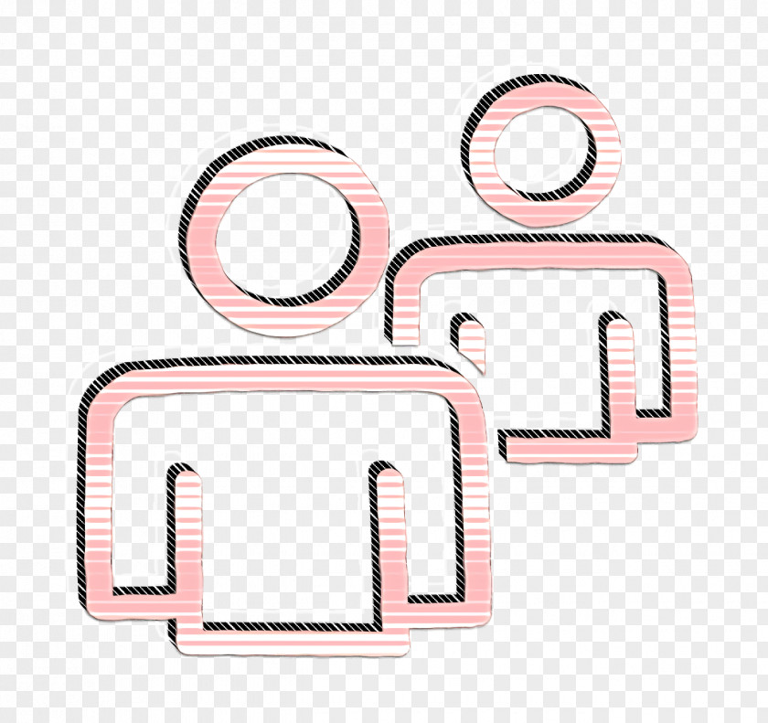 Two Icon Users Couple Hand Drawn Outlines PNG