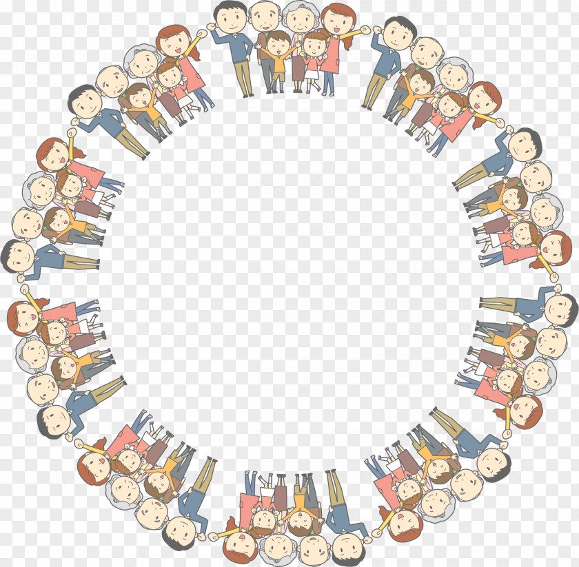Circle Frame Family Father Child PNG