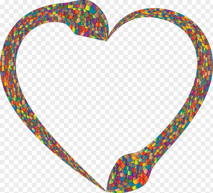 Colorful Snake Heart Clip Art PNG