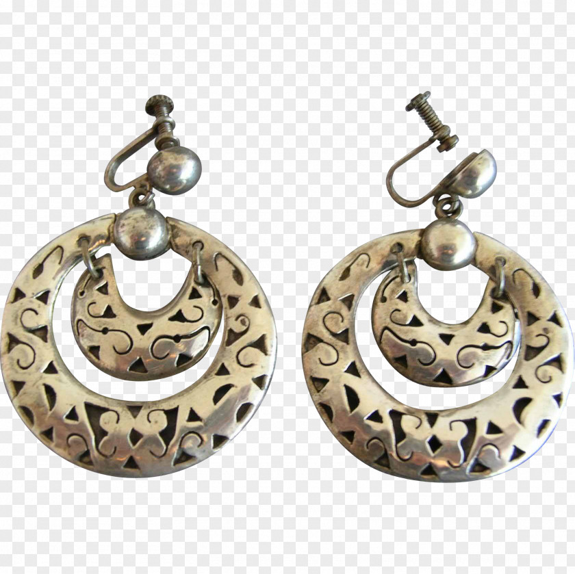 Mexican Style Earring Body Jewellery Silver PNG