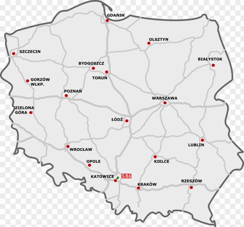 Road A4 Autostrada A1 A2 A8 Highways In Poland PNG