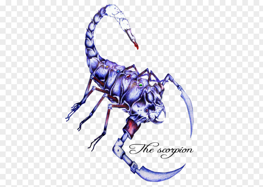 Hand-painted Scorpion Tattoo Illustration PNG