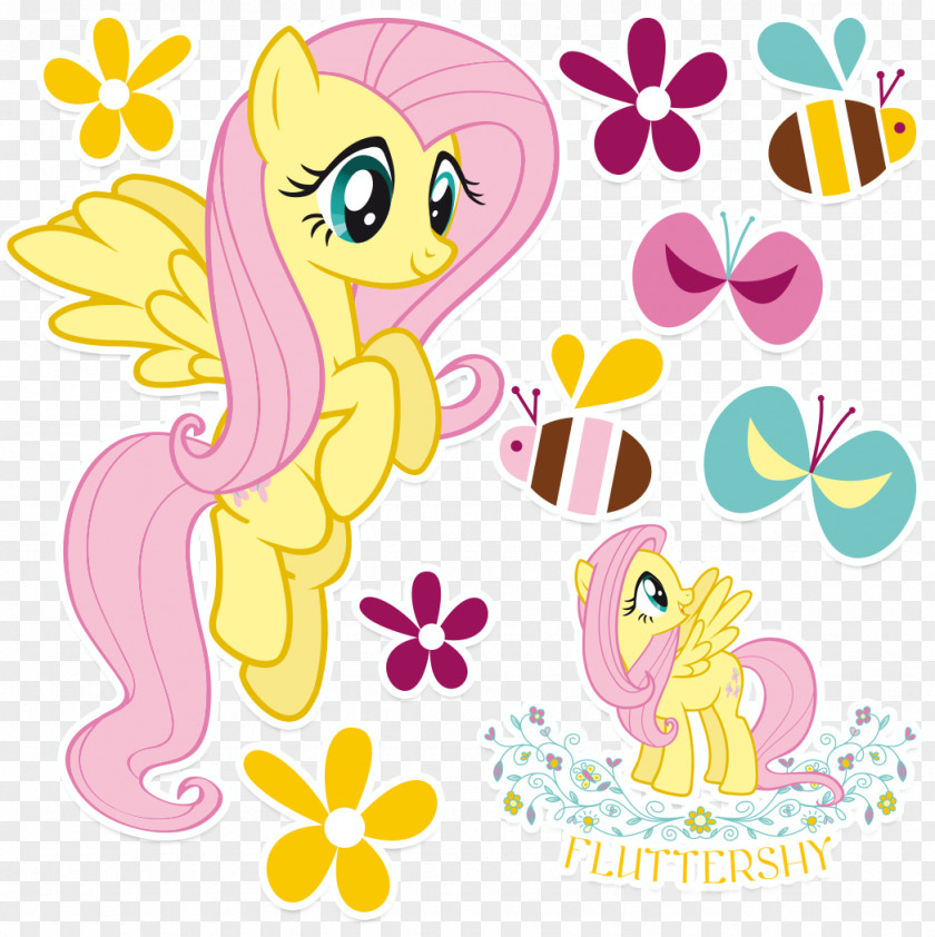 My Little Pony Rainbow Dash Rarity Fluttershy Wall Decal PNG