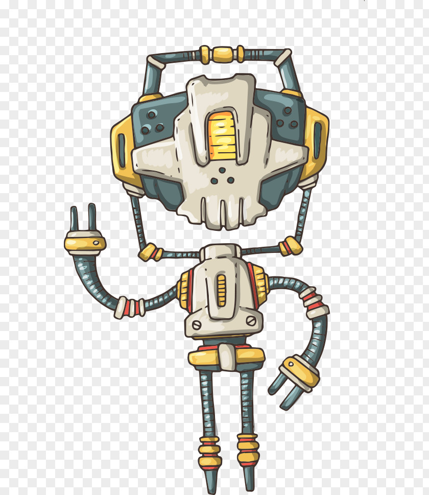 Vector Cool Robot Cartoon Illustration PNG