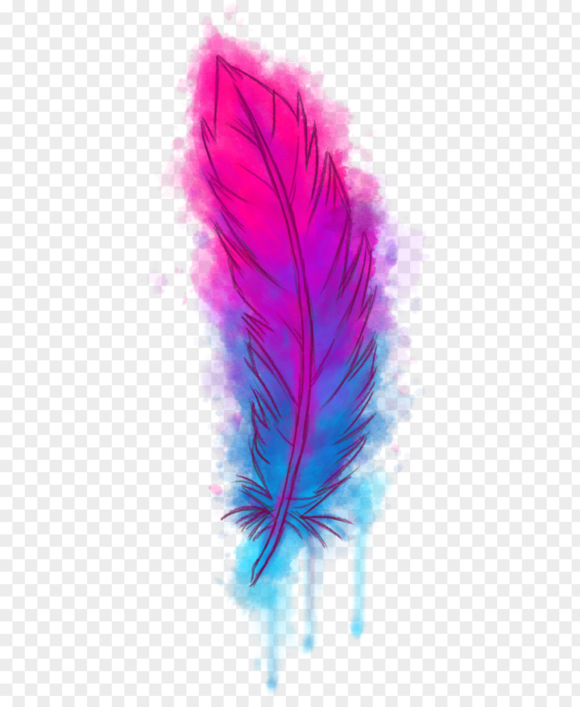 Watercolor Feather Watercolour Flowers Painting Transparency Image PNG