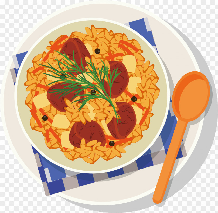 Cartoon Egg Fried Rice Vector PNG