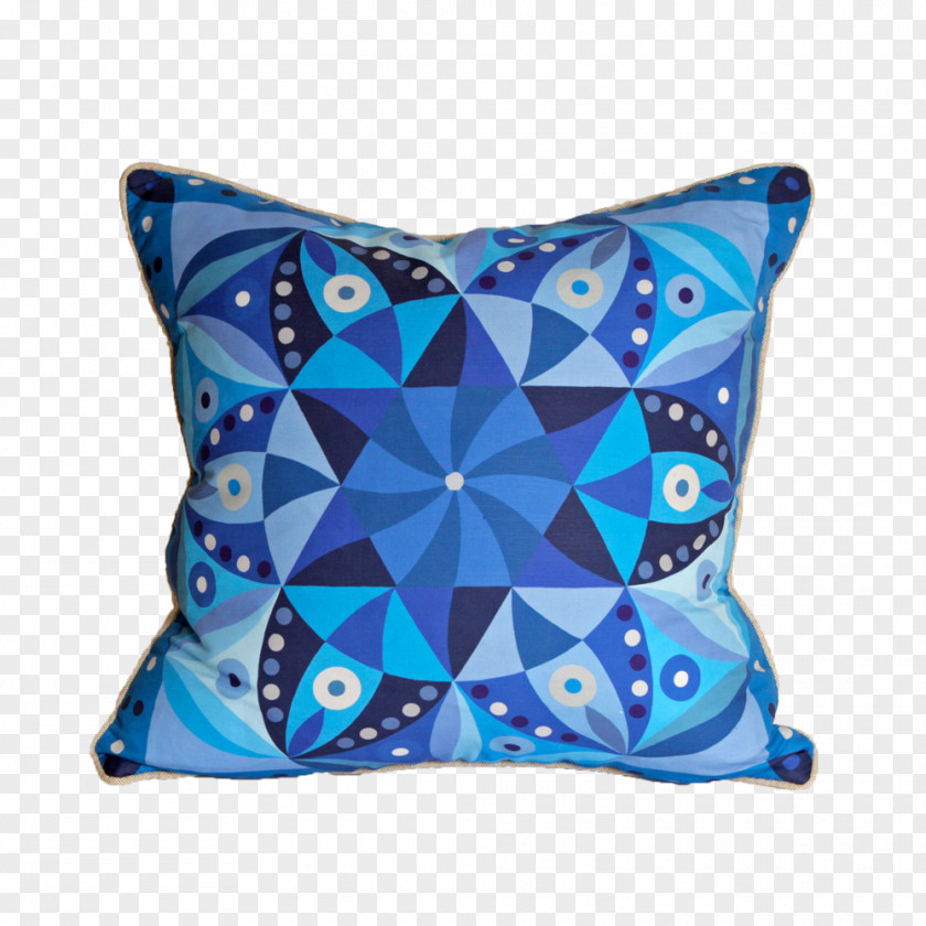 Electric Daisy Carnival Throw Pillows Cobalt Blue Turquoise PNG