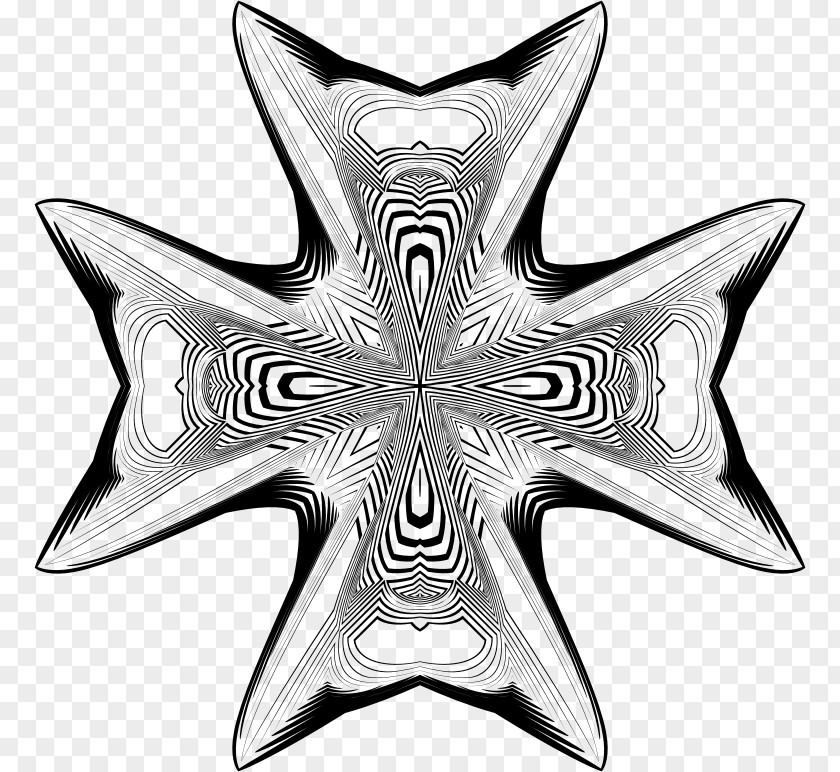 Line Symmetry Star Pattern PNG