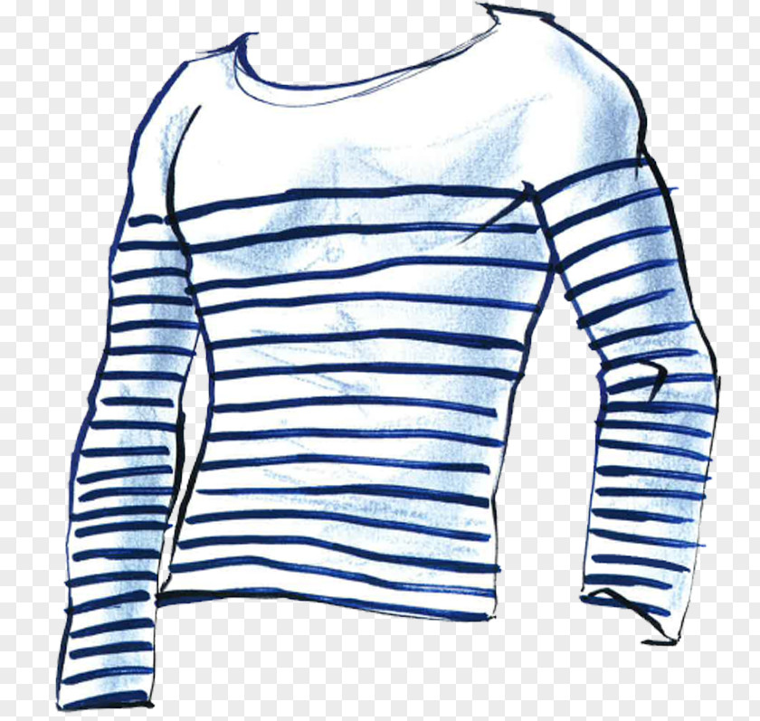 T-shirt Long-sleeved Marinière Fashion Jeans PNG