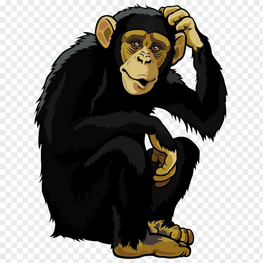 Black Gorilla Orangutan Monkey Chimpanzee Clip Art PNG