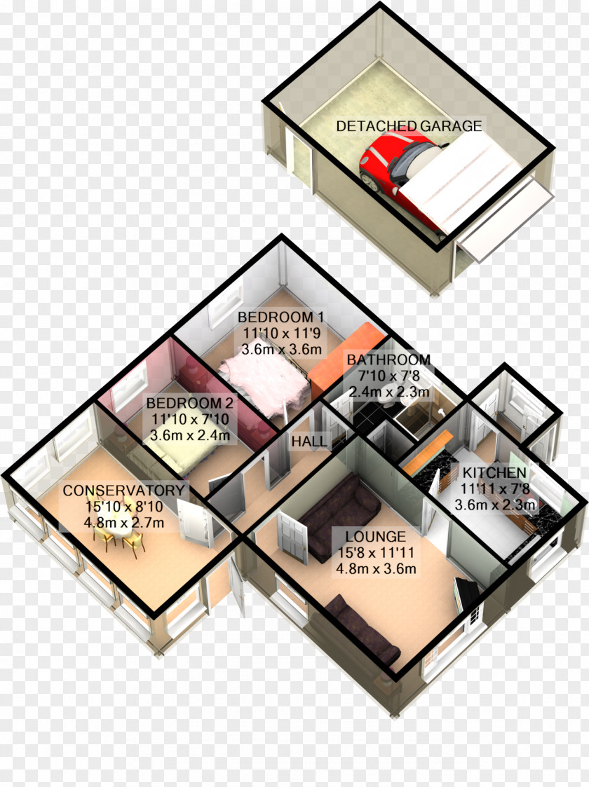 Design 3D Floor Plan PNG