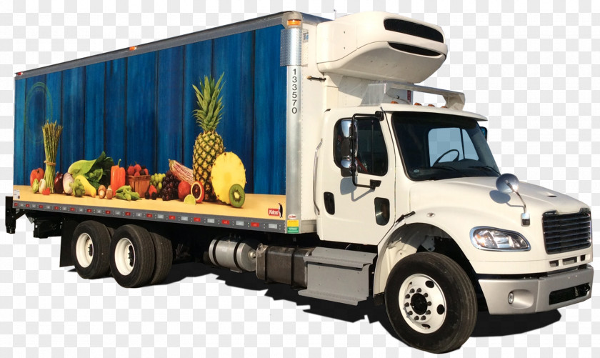 Fresh Food Distribution Car Commercial Vehicle Refrigerator Truck Trailer PNG