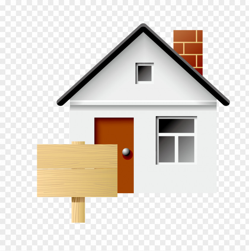 House And Billboard Vector Material Icon PNG