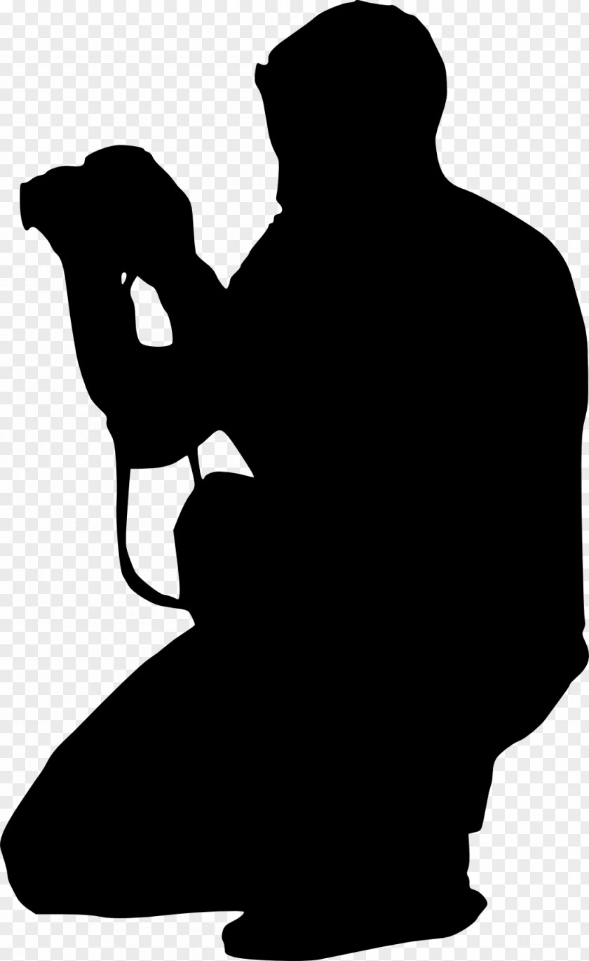 Photographer Silhouette Black And White Photography Clip Art PNG