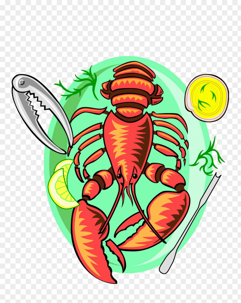 Bikr Design Element Spiny Lobster Louisiana Crawfish Drawing Image PNG