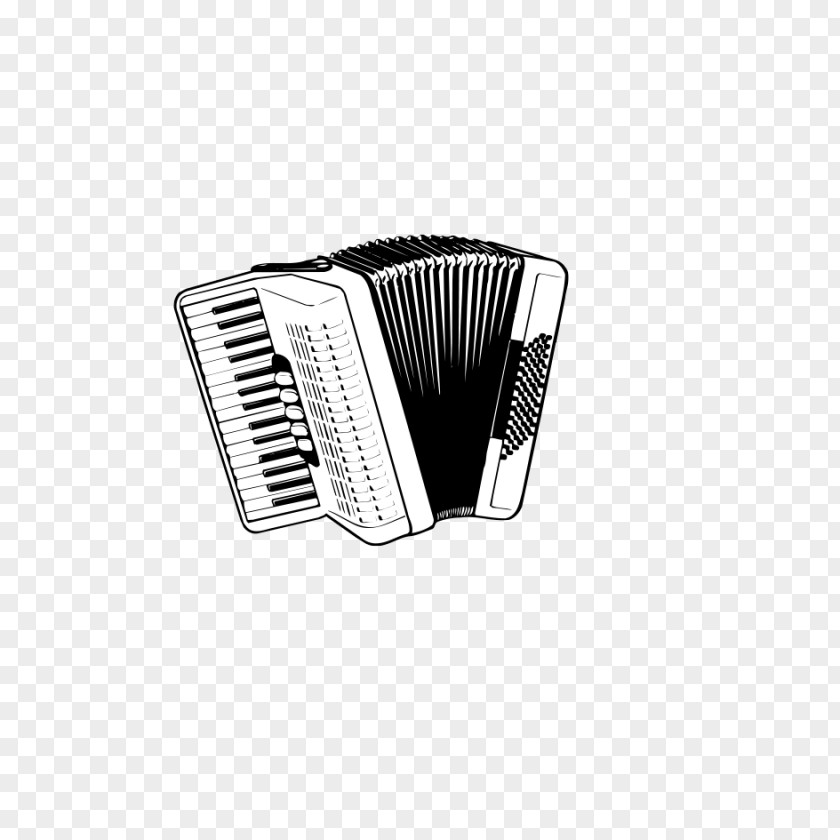 Black And White Accordion Musical Instrument Sticker Concertina PNG