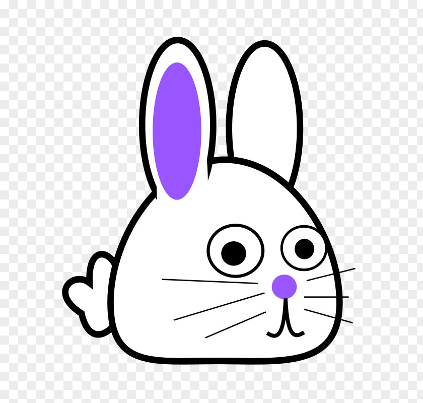 Cartoon Bunny Hand Painted Rabbit Purple Easter Coloring Book Page Cuteness PNG