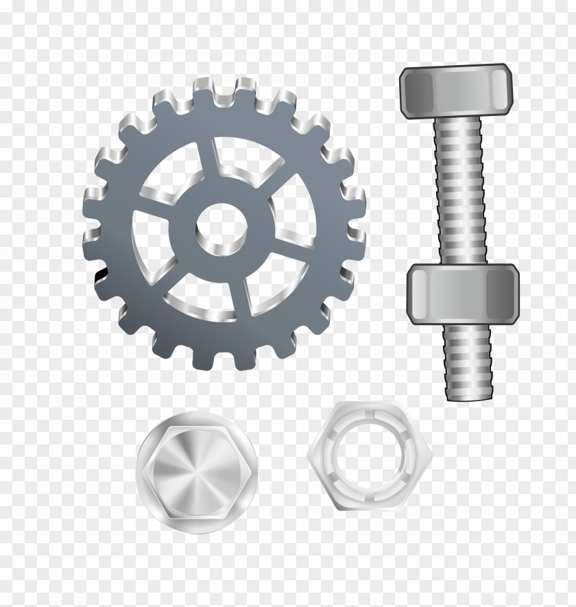 Vector Screw Nut Gear Animation Clip Art PNG