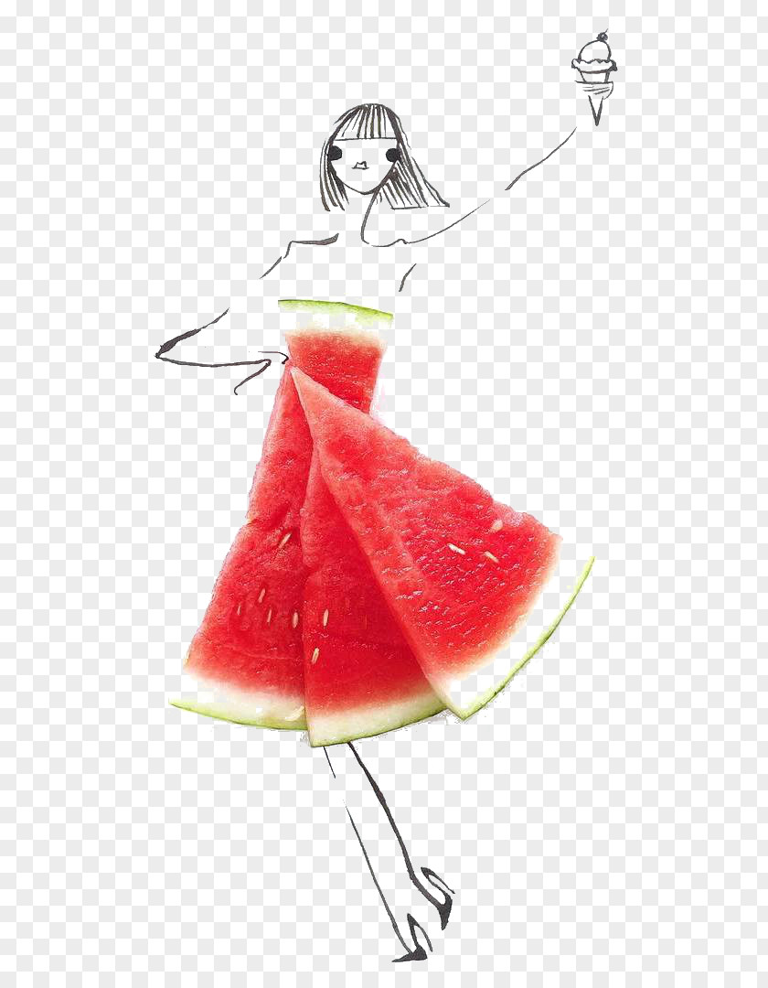 Watermelon Fashion Illustration Artist PNG