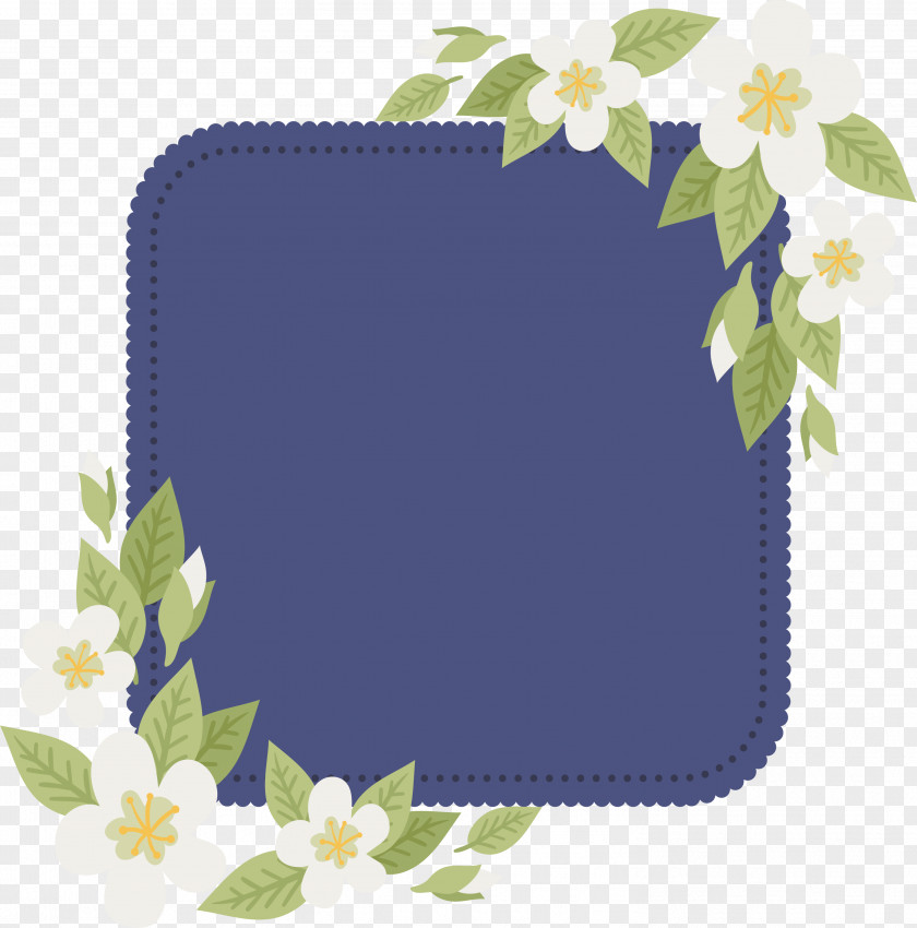 White Flowers Decorate The Title Box Paper Floral Design Flower PNG