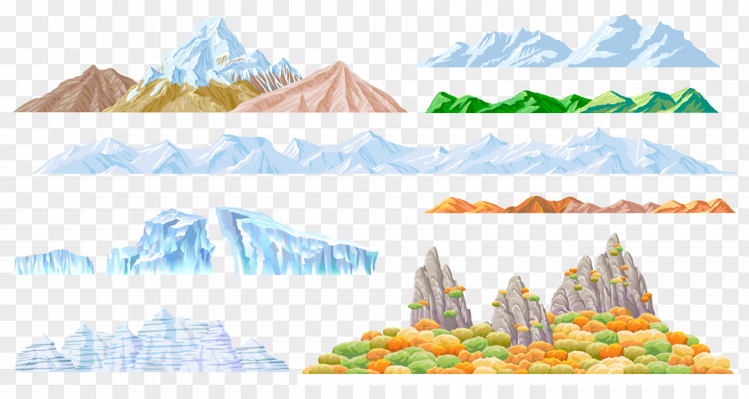 Colored Mountains Vector Material Mountain Landscape Euclidean Clip Art PNG