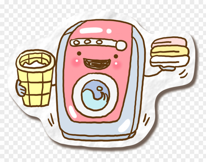 Cute Cartoon Washing Machine PNG