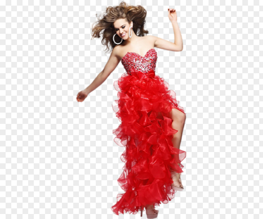 Dress Cocktail Prom Gown Ruffle PNG