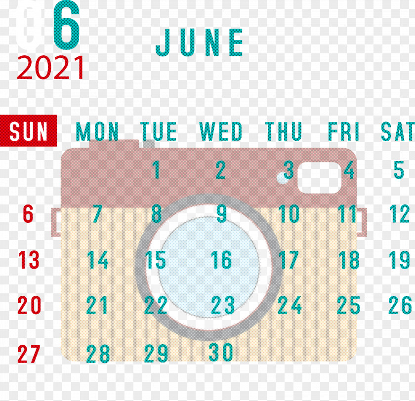 June 2021 Calendar Printable PNG