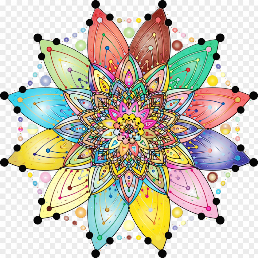 Cut Flowers Symmetry Pattern Line Point PNG